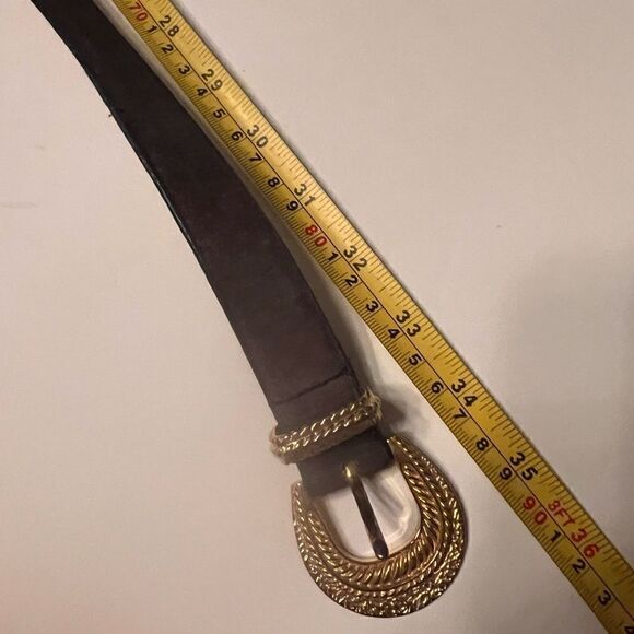 The Ritz Accessory Collection Leather Belt Sz Medium Gray Suede - Picture 5 of 9